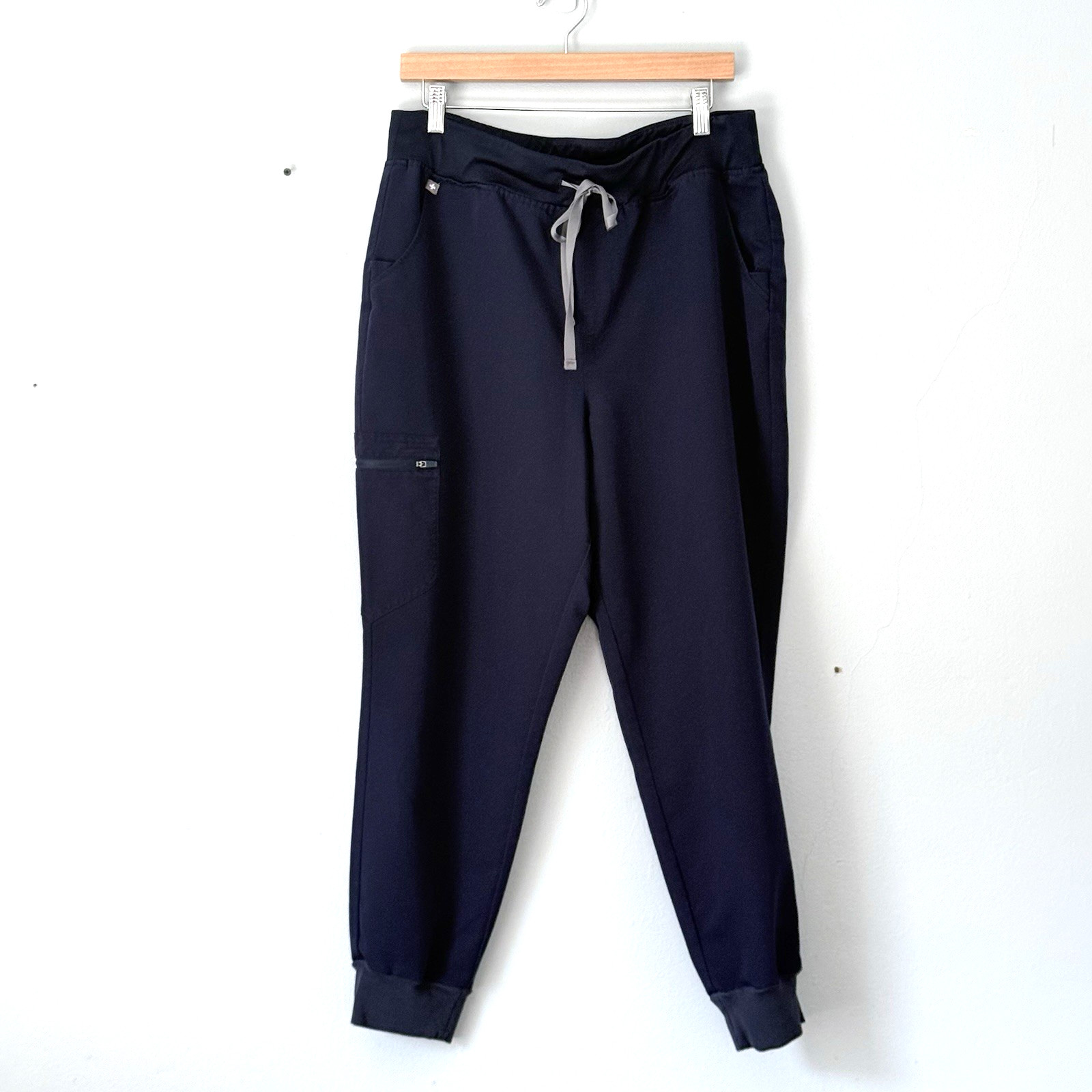 FIGS Scrub Pants XL/P Petite Navy Blue Zamora Jogger Ankle Drawstring Pockets