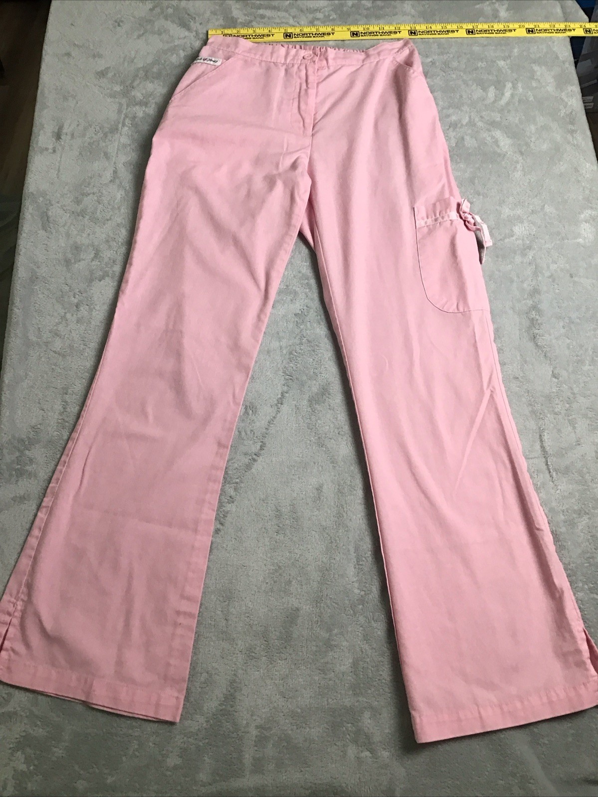 All Heart SCRUB BASIC Women’s Scrub Pants – PINK- Small 26 In Waist With Elastic