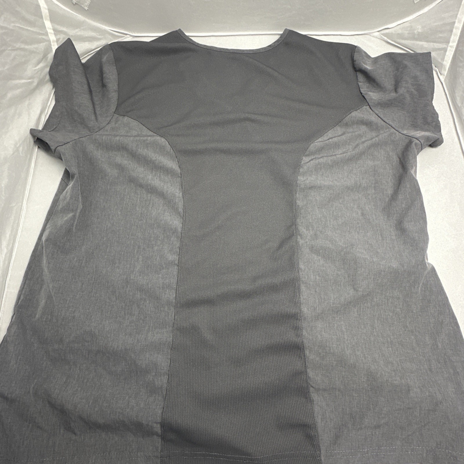 RBX Live Love Care Gray Scrub Top Women’s 1X RX1097X Stretch Medical Uniform Top