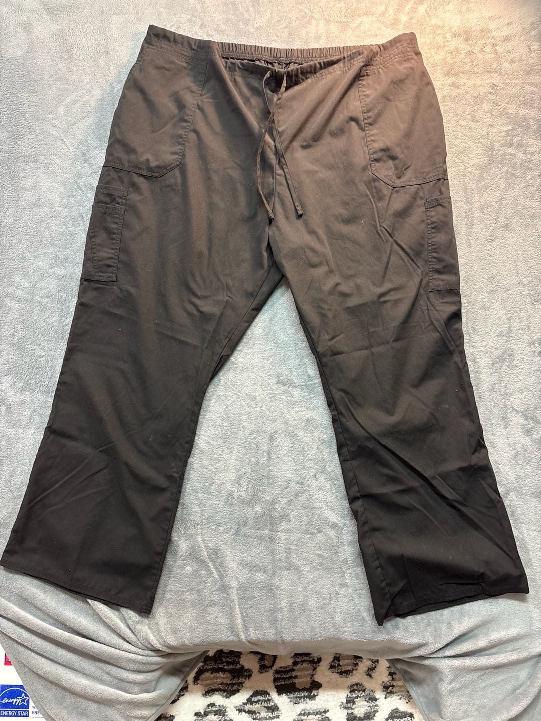 Scrubstar Women’s Black Drawstring Cargo Scrub Pants Size 3X