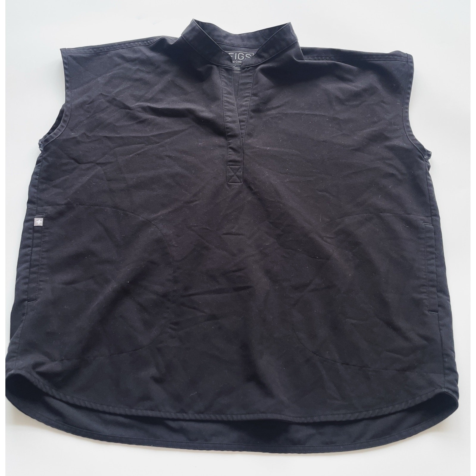 Figs Technical Collection Black Sleeveless Scrub Top Size Large